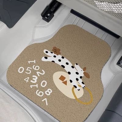 Universal Foot Pad, Clean Car Interior Decorative Floor Mats - digital-shadow-dog-fun-front-row-5060cm-silk-circle-single-piece