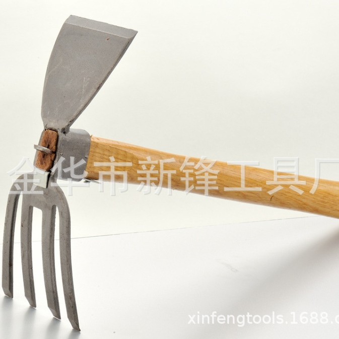 厂家供应优质园林工具两用锄耙木质手柄 可定牌