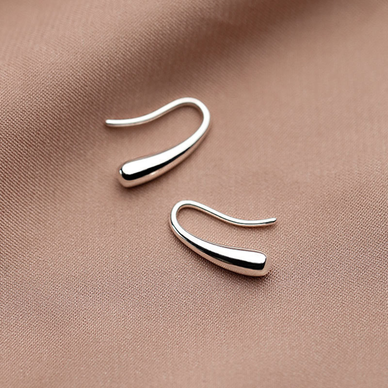 925 Sterling Silver Water Drop Ear Hooks, Minimalist Style, No Need to Remove Earrings While Sleeping, Fresh and Elegant Design Earrings