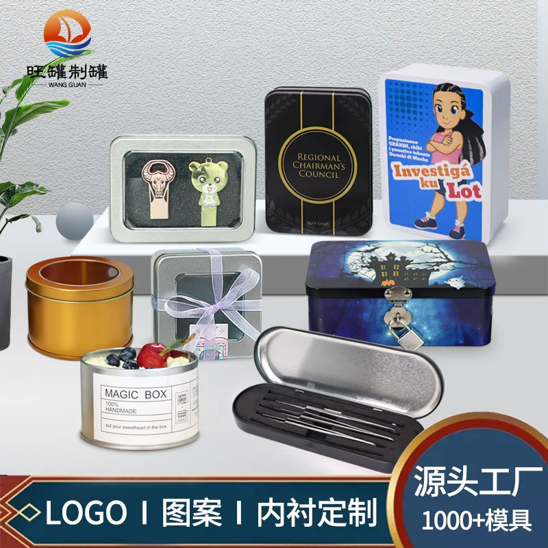 Индивидуальная жестяная коробка для пищевых продуктов и товаров для здоровья, жестяная коробка для упаковки, соединенная с откидной крышкой, оконная жестяная коробка для хранения, индивидуальный узор