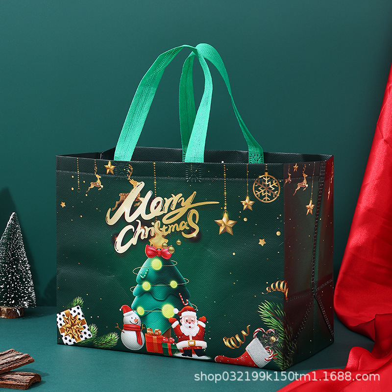 Bolso no tejido de Navidad bolso de mano logotipo personalizado gran película de dibujos animados transfronterizos alta sensación bolsa de embalaje de regalo