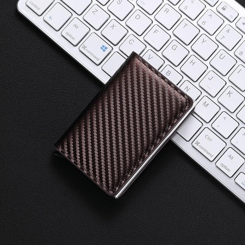 Anti-robo transfronterizo anti-magnético metal elástico bolsa de tarjetas de crédito caja de metal de aluminio para hombres bolsa de tarjetas de plata