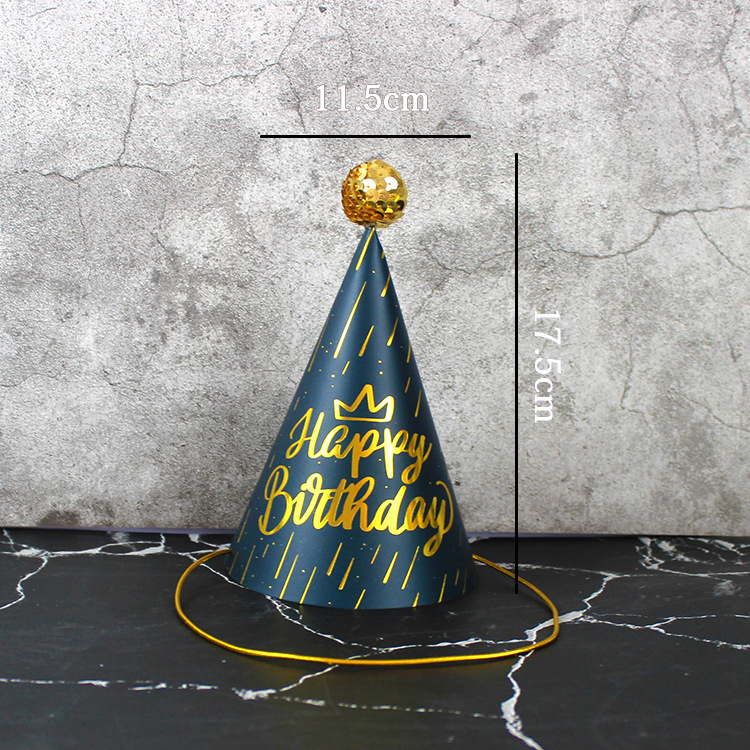 Sombreros de cumpleaños de embalaje independiente, sombreros de fiesta, sombreros de punta, sombreros de fiesta para bebés, sombreros de pastel