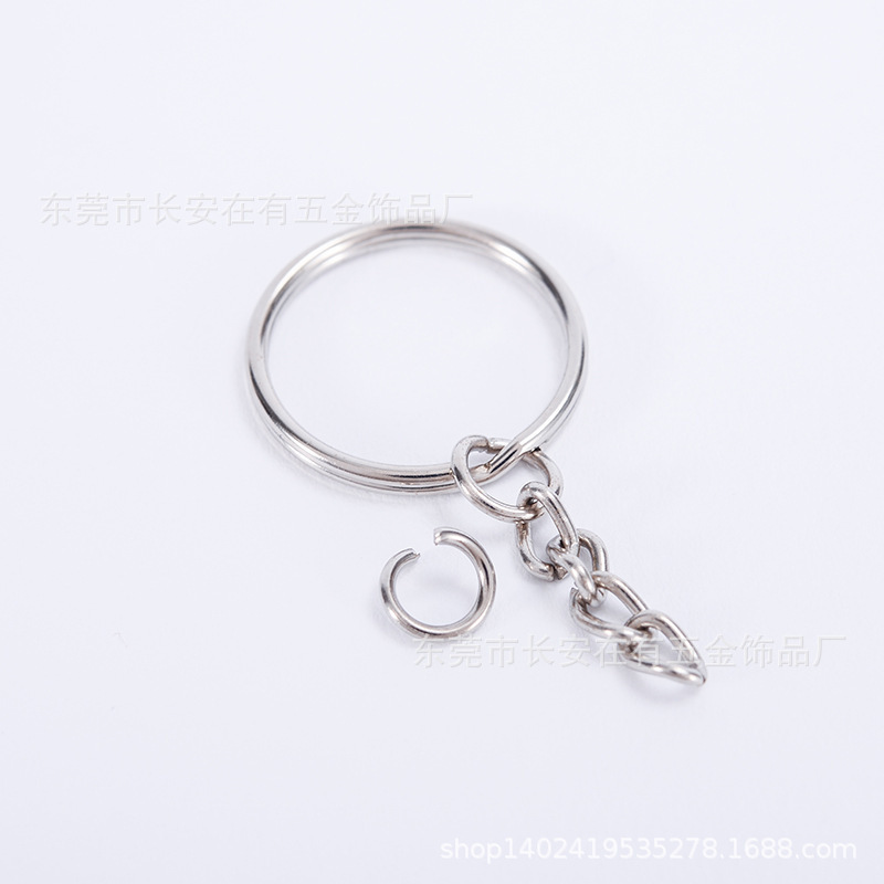Supply metal key ring with chain 25 aperture plus 4 chain diy jewelry doll accessories doll toy