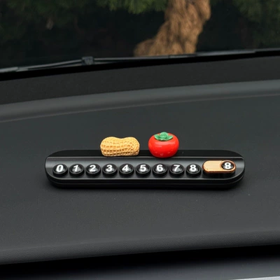 Nömrəli dayanma kartı, Plate for Good Luck - persimmon-and-peanut-pair-black-aromatherapy-stop-sign