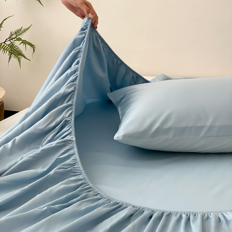 Sábana Ajustable de una Sola Pieza de Algodón de Fibra Larga 100S, Protector de Colchón de Color Sólido de Algodón Puro, Cubrecolchón Ajustable Suave de Cobertura Total.