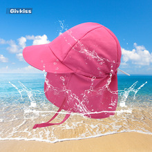 防泼防水渔夫帽儿童夏季护颈防晒防紫外线遮阳速干帽男童女童跨境