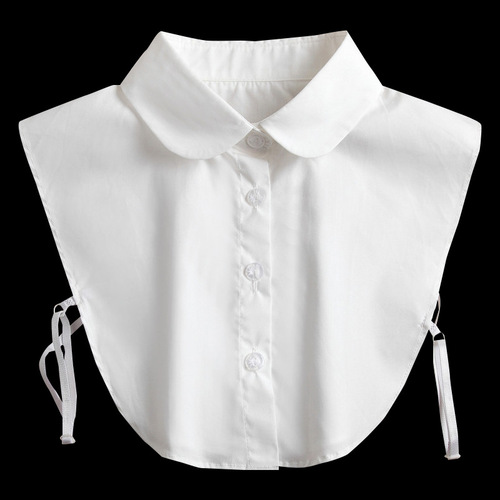Pure white standing small lapel women's shirt fake collar black and white