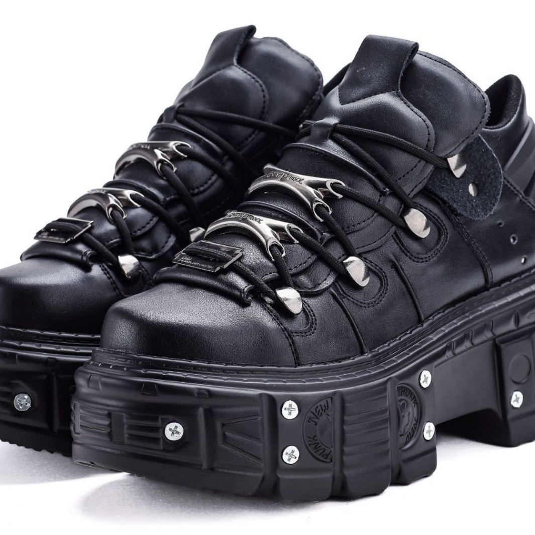 2025 New Black Torre Shoes Thick-soled Foreign Trade Cross-border Women's Shoes Heavy Metal Personalized Gothic Punk Boots for Children