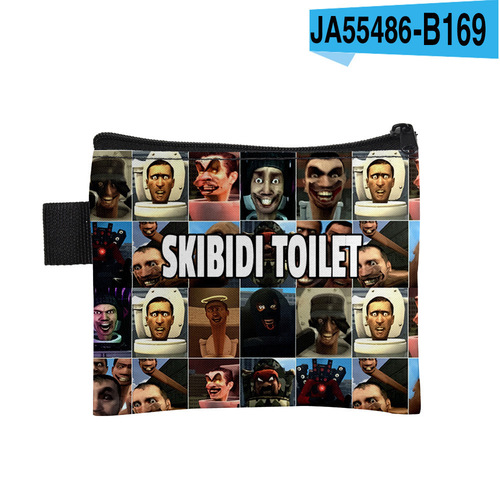 Toilet Person Children's Zero Wallet Student Portable Cartoon Small Wallet Coin Key Polyester Storage Bag