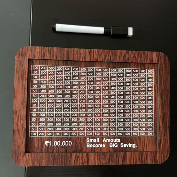 El depósito de madera solo puede depositar o retirar el plan de ahorro digital, el papel moneda, las monedas se pueden almacenar en adornos de escritorio de alto valor nominal.