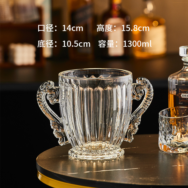 Vidrio de cristal creativo barril de hielo de cerveza de vino tinto barril de hielo europeo gran barril de champán