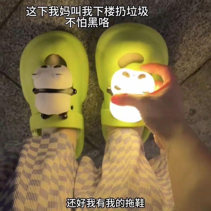 Glowing National Trend Panda Hole Shoe Accessories Shoe Buckle Shoe Flower Chinese Style Cute Stereo Versatile Niche Stylish Glowing