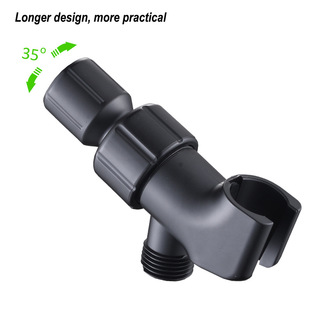 Cross-Border Hot-Selling American-Style Arm-Mounted Concealed Shower Head Bracket Matte Black Adjustable Copper Adapter Arm Hanging Bracket