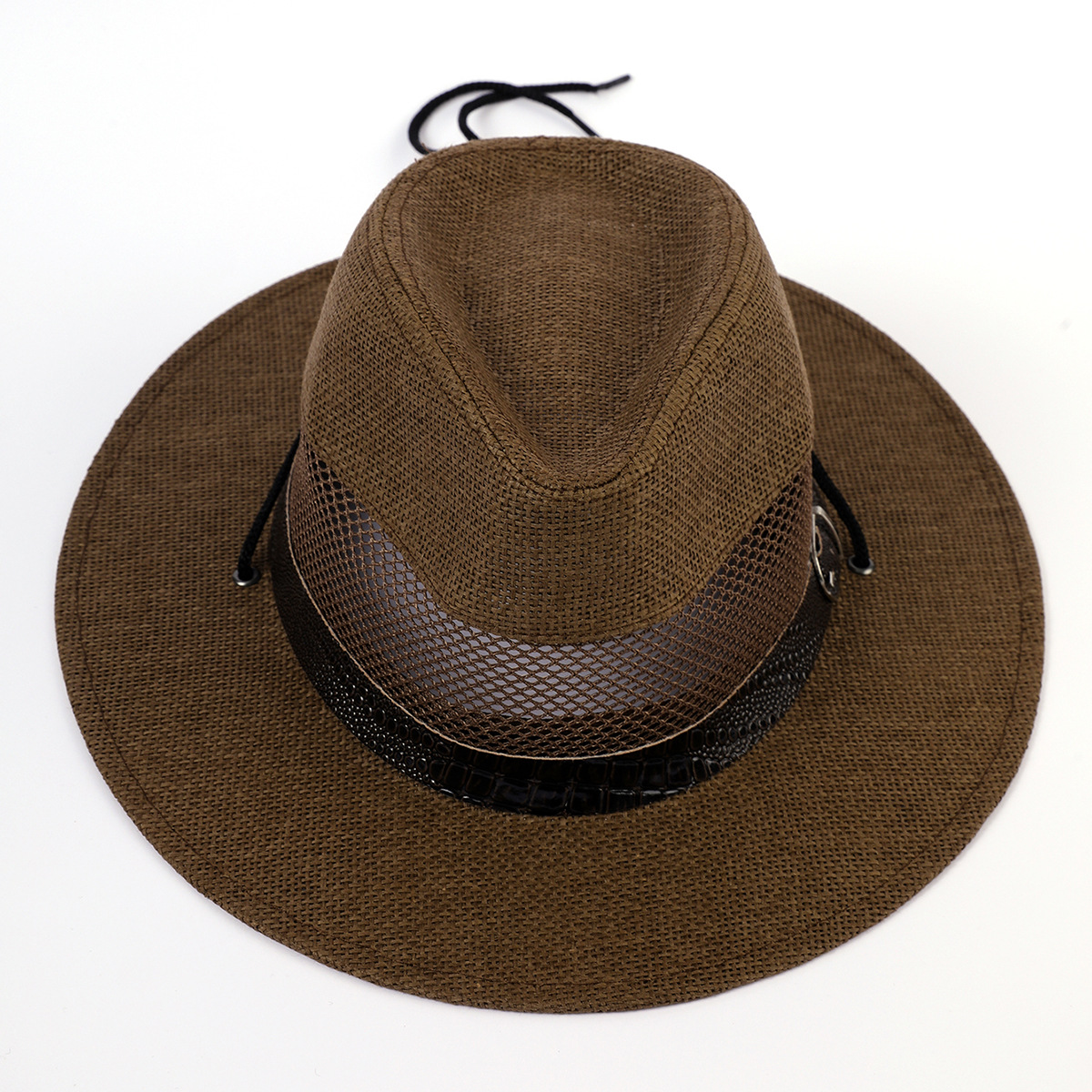 Sombrero de verano de los hombres papá sombrero de sol transpirable malla sombrero de paja hueco sombrero de sol fino viejo hombre sombrero fresco