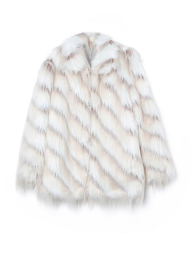 Women's Fur Coat Retro Mixed Colour Long Fox Fur Jacket For Women_voghion.com