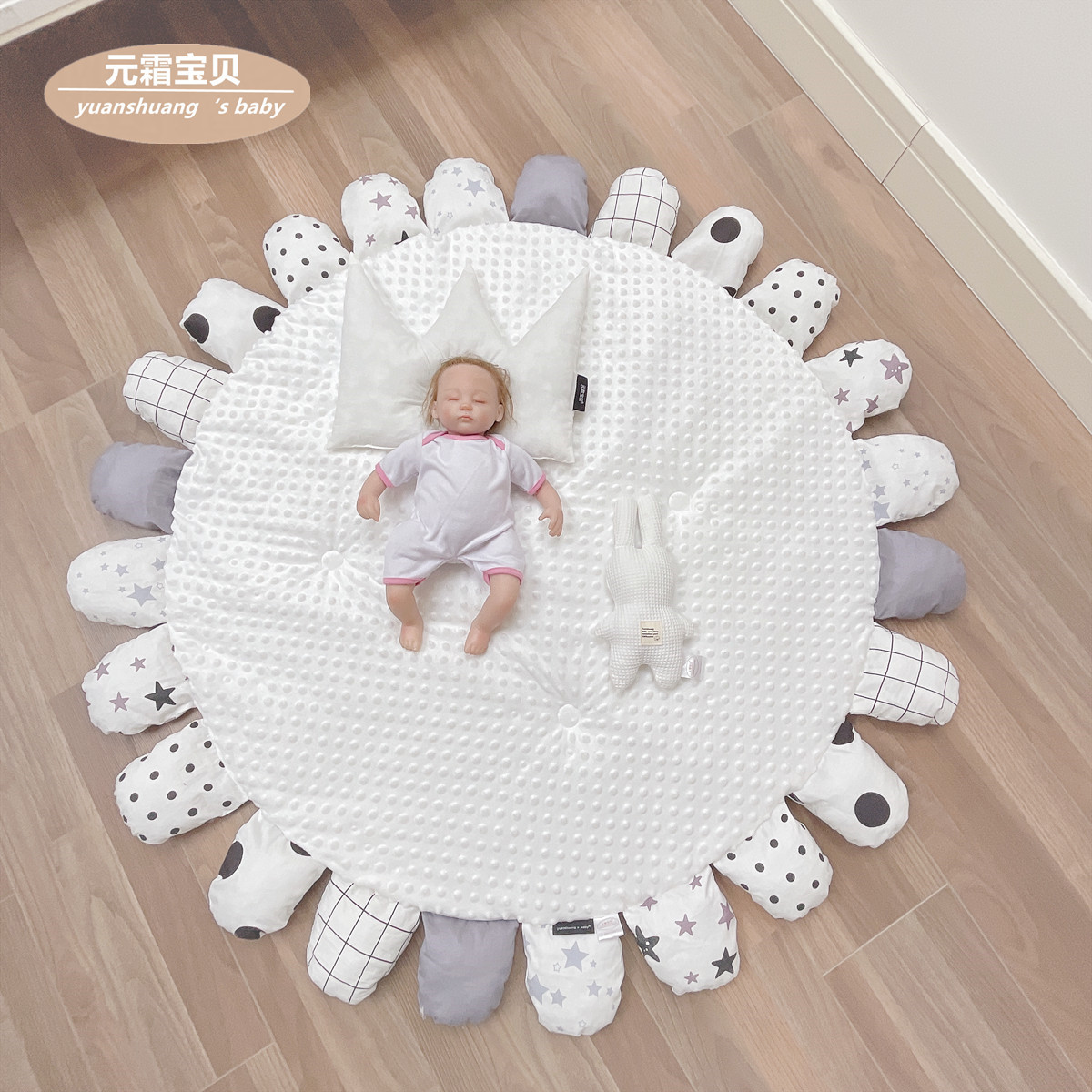 Doudou velvet Nordic fabric 1-2cm baby children's bedroom Photo Mat nursing mat flower game mat game blanket