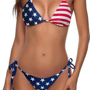E 76551 American flag two-piece bikini ����������w�Ȼ���