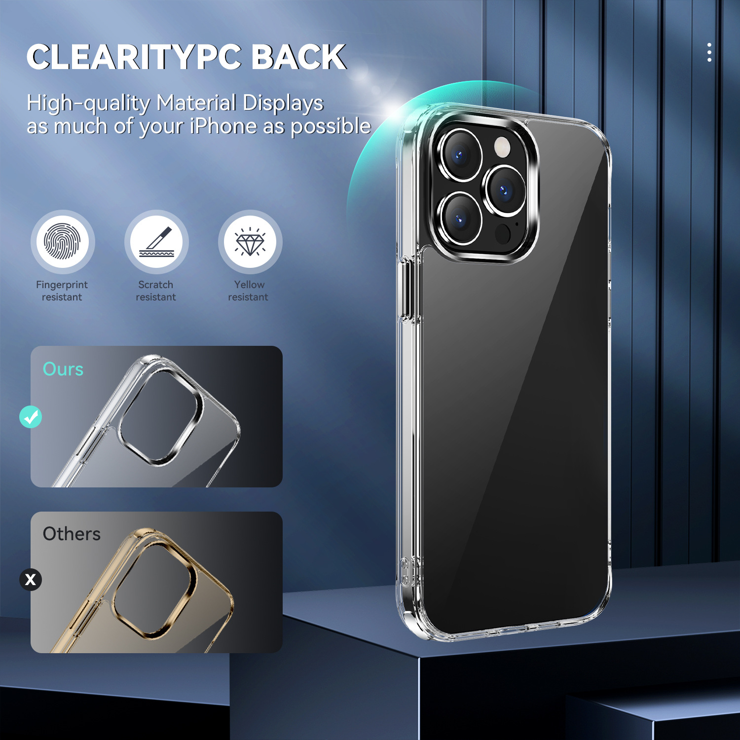 Transparent stötsäkert mobilskal för iphone 16 pro max_voghion.com