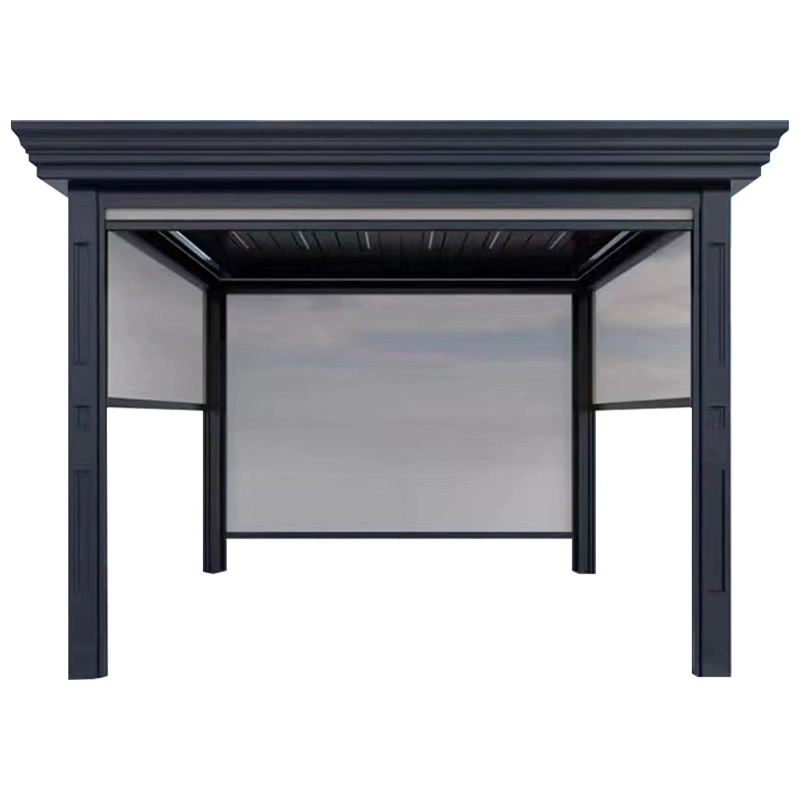 Китайский стальной павильон для двора, ландшафтный изогнутый павильон для отдыха из нержавеющей стали, строительство галереи, парковый ландшафтный павильон