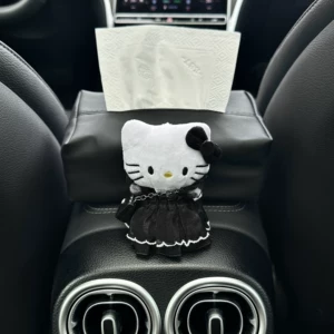 Kt Cat Car Tissue Box Armrest Box Car Tissue Cover Car Tissue Box Car Interior Decoration Supplies Cute for Women