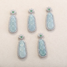 S925���y��Ȼ�{ˮ�����ʯ��������ʽDIY��������С�t������