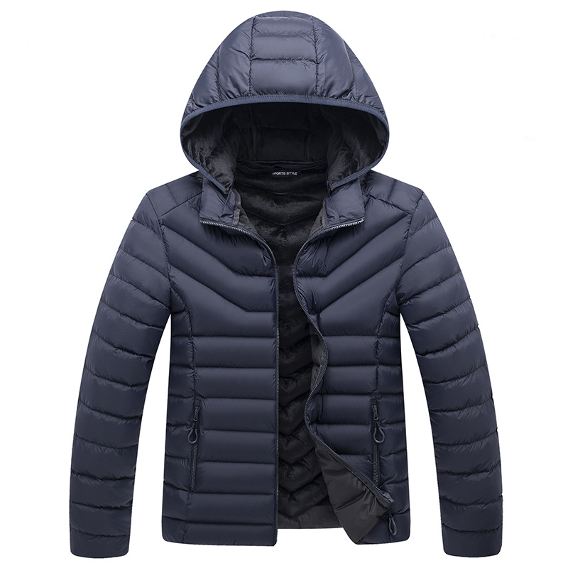 Abrigo acolchado de algodón transfronterizo para hombre forrado de lana extra grande de invierno más tamaño costilla de hombre acolchado de algodón abajo Abrigo acolchado de algodón abrigo gordo para hombre