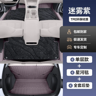 Threshold Car Floor Mats 26: Car Carpet - geely-star-wish-double-layer-model-misty-purple-galaxy-blanket-trunk-mat-backrest-mat