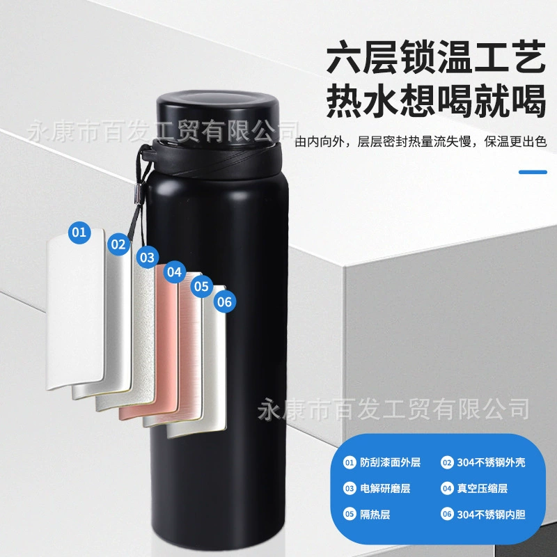 «(Cross-border trading), capacious glass stainless steel, convenient vacuum tea cup, stainless steel AISI 304»