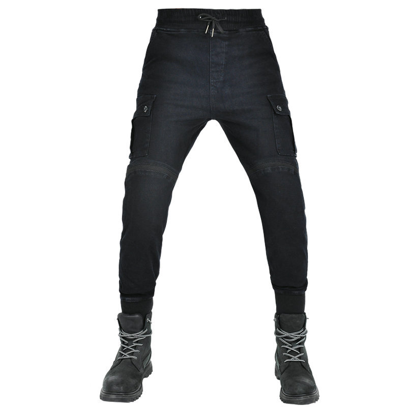 Pantalones de montar motocicleta casual motocicleta kevlar resistente a la caída a prueba de viento jeans pantalones roscados polainas pantalones de caballero hombres