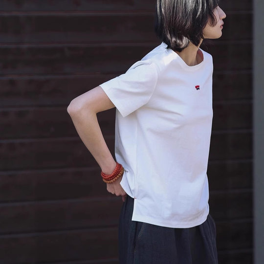 Pure Cotton Summer Short-Sleeved T-Shirt for Women, Cotton, Versatile, Embroidered, Soft and Light, Round Neck, Spring and Summer New Style 2025