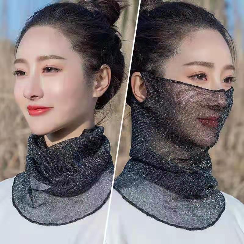 골드 실크 스카프 블랙