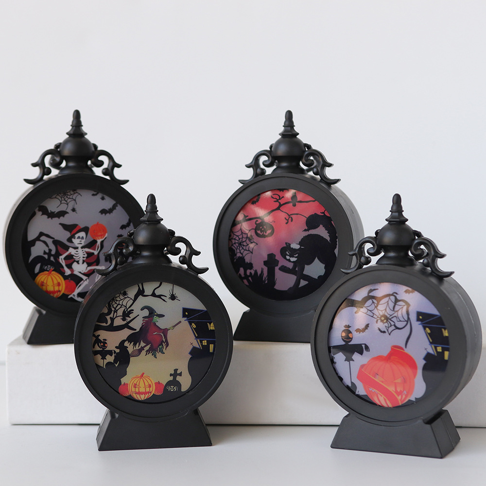 Lámpara de calabaza de Halloween decoración de fantasmas diabólica emoticones luces nocturnas atmósfera de terror decoración props led lámpara esqueleto