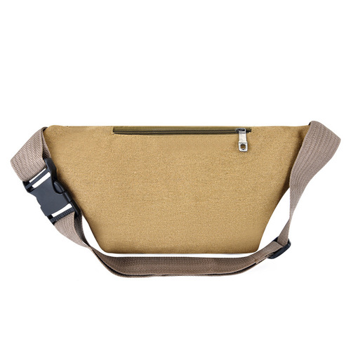 Cross-border Washed Canvas Waist Bag | Unisex Sports & Leisure Retro Crossbody Chest Bag | Large-Capacity Business, Phone, & Coin Purse