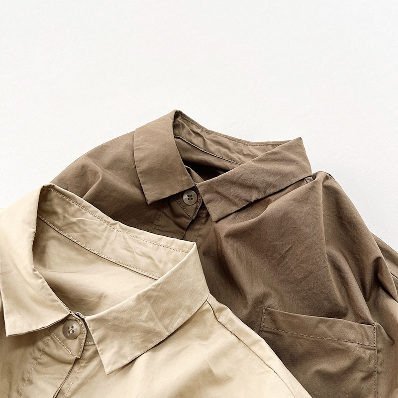 Camisa de longitud media para niños primavera y otoño nuevas niñas estilo coreano chaqueta mori suelta personalizada ropa para niños moda para bebés