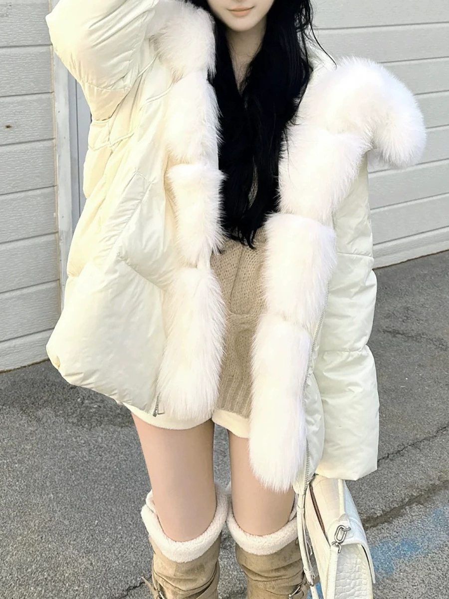Down Jacket, Winter Fur-Trim, Down-Filled, Lightweight, Sizes S–M