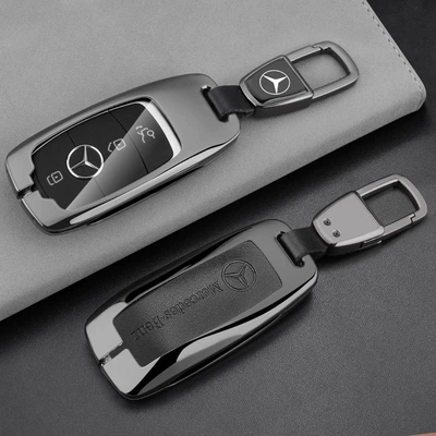 and Scratch-Resistant Zinc Alloy Car | Car key bag - 1-gunmetal-black-leather-all-inclusive-leather-buckle