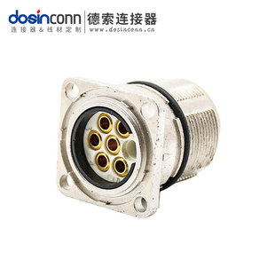 Supply M23 flange socket 6-core needle tolerance seat panel installation four-hole flange straight connector with Shield