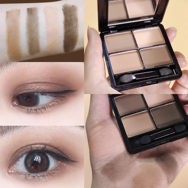 Korean style matte four-color eyeshadow plate waterproof sweat-proof non-fading non-makeup earth color novice boys female students Korean style matte four-color eyeshadow plate waterproof sweat-proof non-fading non-makeup earth color novice boys female students