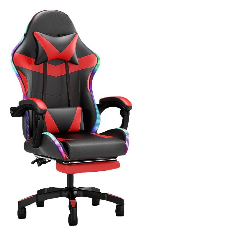 Silla de juego LED elevable y baja silla de computadora de masaje reclinable silla de juego doméstica