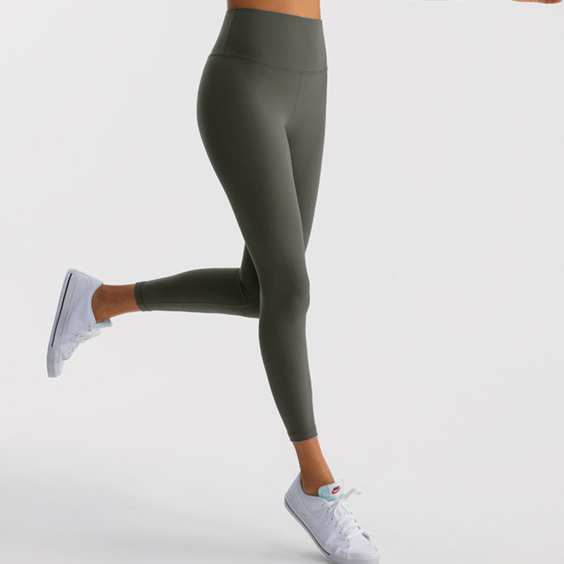Pantalones de yoga de cintura alta Lulu para mujer, leggings deportivos de 24 pulgadas con tacto suave, efecto moldeador, realce de glúteos, absorción del sudor y secado rápido.