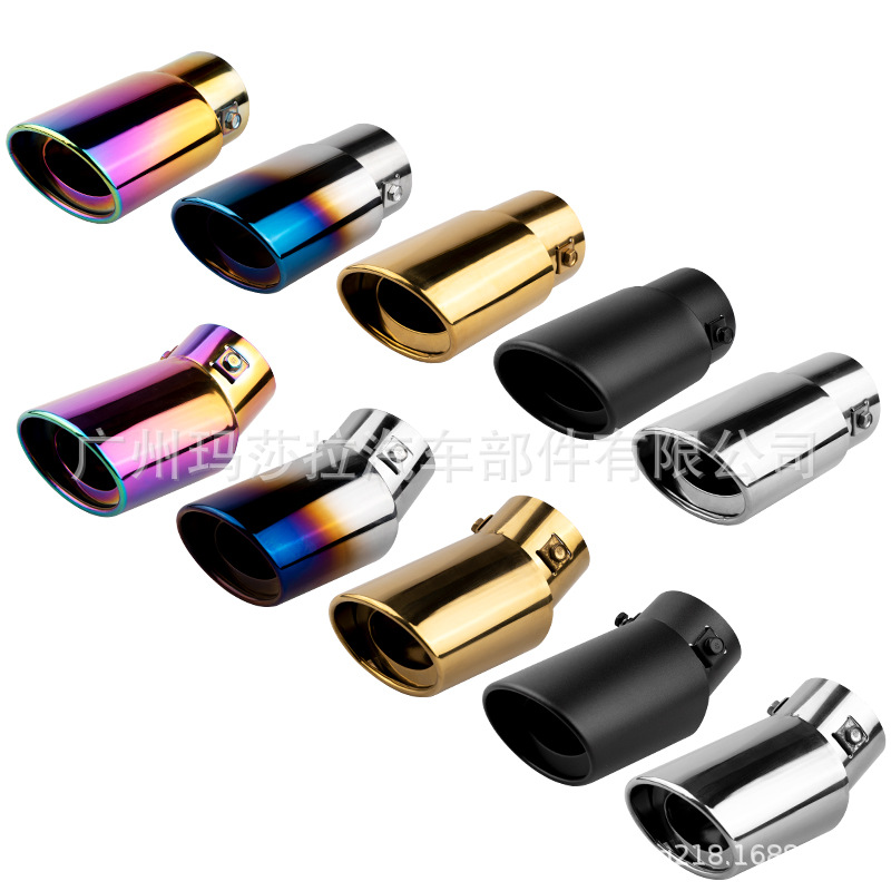 Tubo de Escape Universal para Modificación de Automóviles, Fabricante Original, Tubo de Escape de 63 mm de Diámetro, Silenciador de Acero Inoxidable Negro Mate