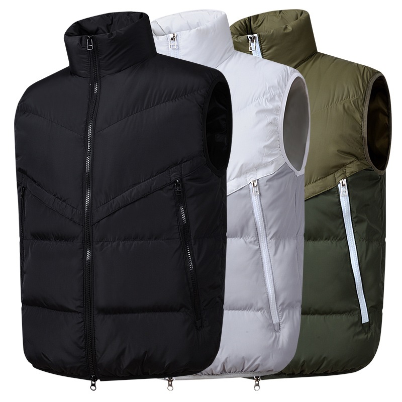 [Men's Vest] Autumn/Winter Korean Style Warm Down Cotton Vest, Thickened Vest Jacket, Plus Size for Middle-Aged Men