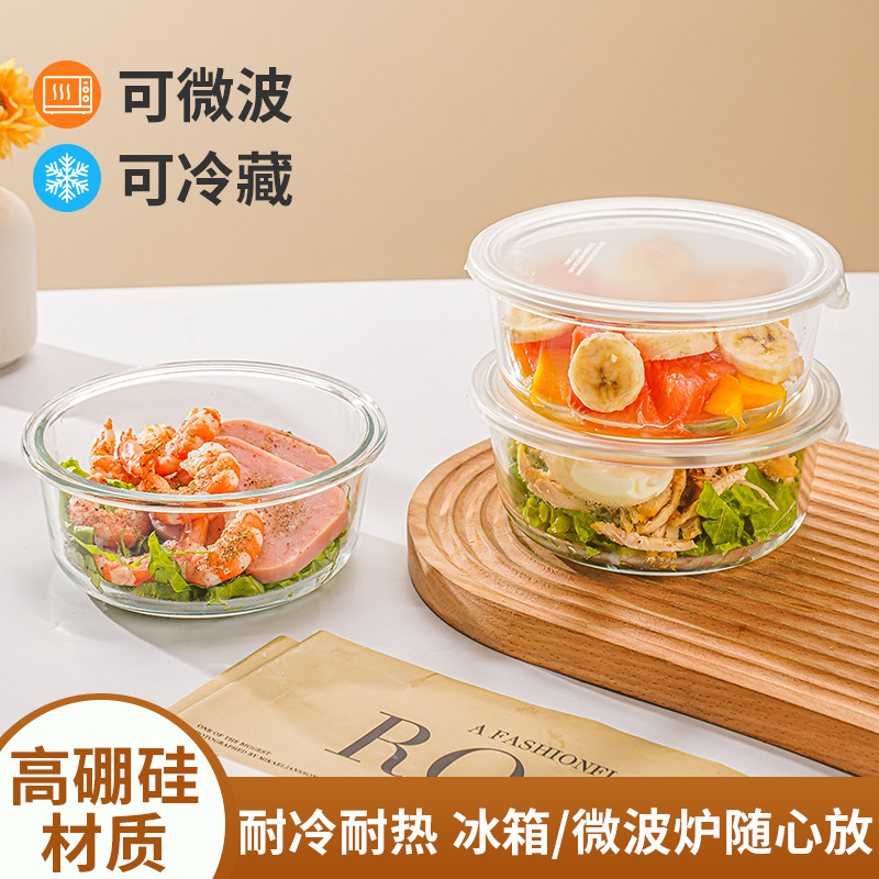 Microwaveable Glass Lunch Box for Office Workers to Heat up When Going Out, Fresh-Keeping and Insulated Lunch Box with Separate Lunch Box for Women
