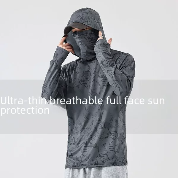 Fishing Sun Protection Clothing Summer Ultra-Thin Cover Fishing Ice Silk Luya Anti-Uv Thin Breathable Outdoor Sun Protection Clothing
