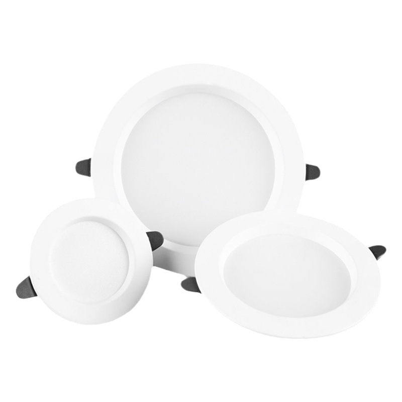 Downlight led proyector empotrado lámpara de techo anti-niebla agujero de la lámpara de tres colores de luz cambiante 7W antideslumbrante cubo del hogar liner lámpara de pasillo