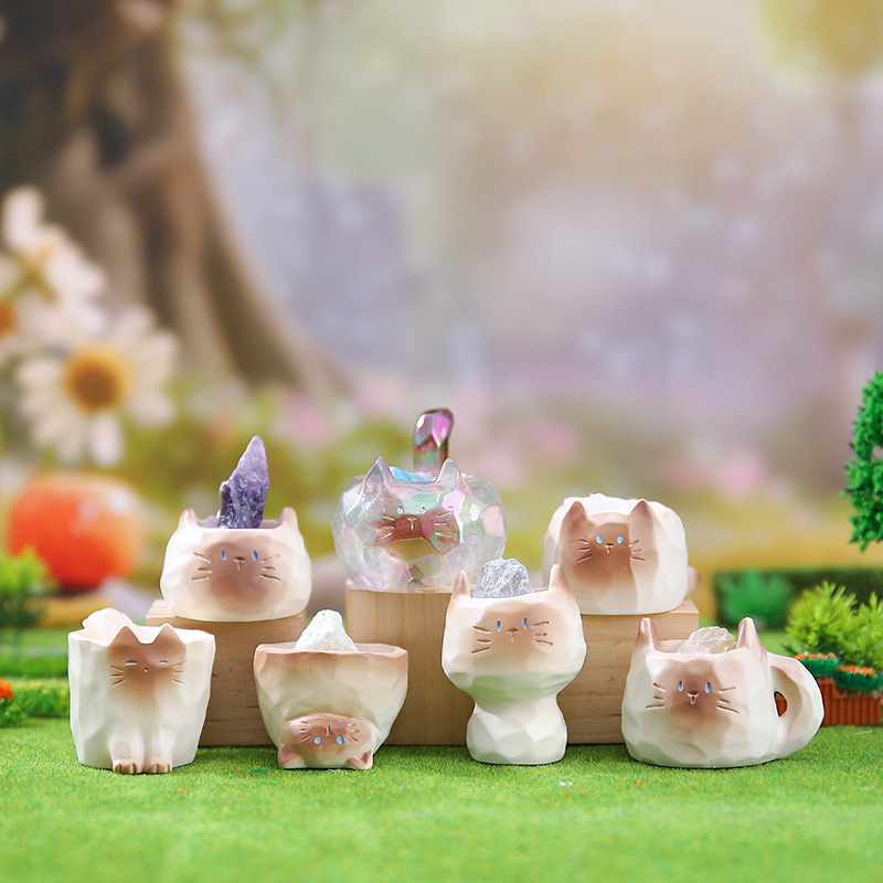 Nueva Caja Sorpresa de Cristal con Forma de Frijol, con Animales Súper Adorables de Xiaohongshu, Adorno de Escritorio y Decoración para Coche, Venta Caliente, Dropshipping Individual