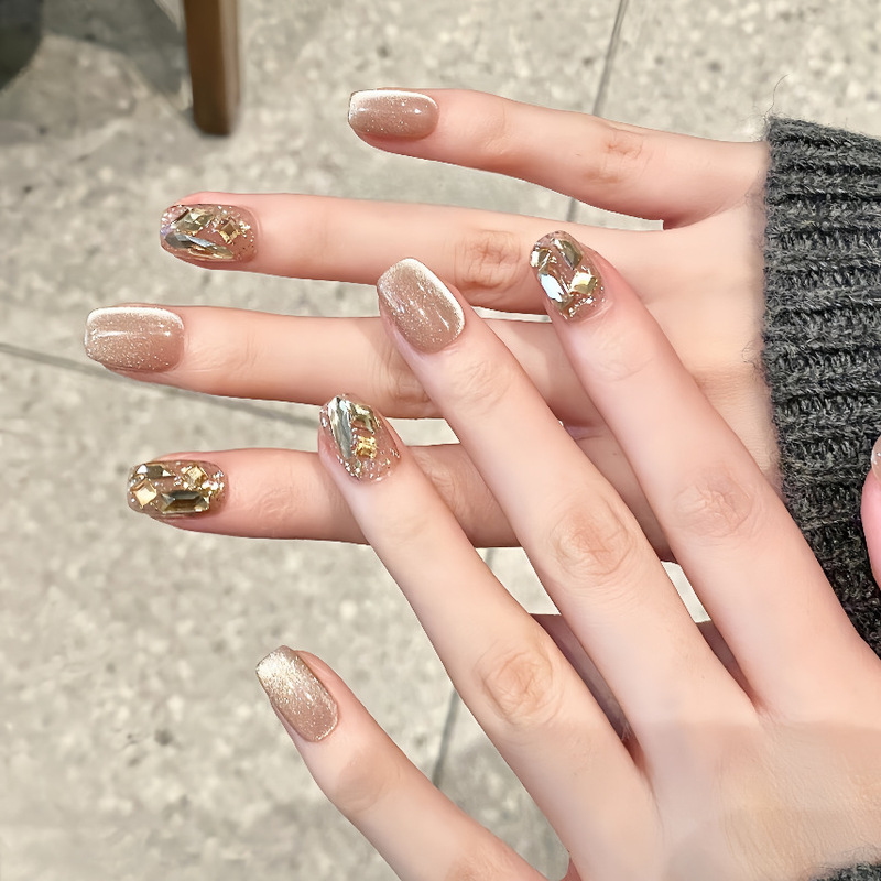 Cat's Eye Hand-Wearing Armor Wholesale Short Armor Nail Wearing Superior Sense Short Wearable Fake Nail Patch