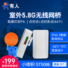 有人无线网桥户外5.8G大功率WiFi电梯监控室外2公里ST508E套装1对