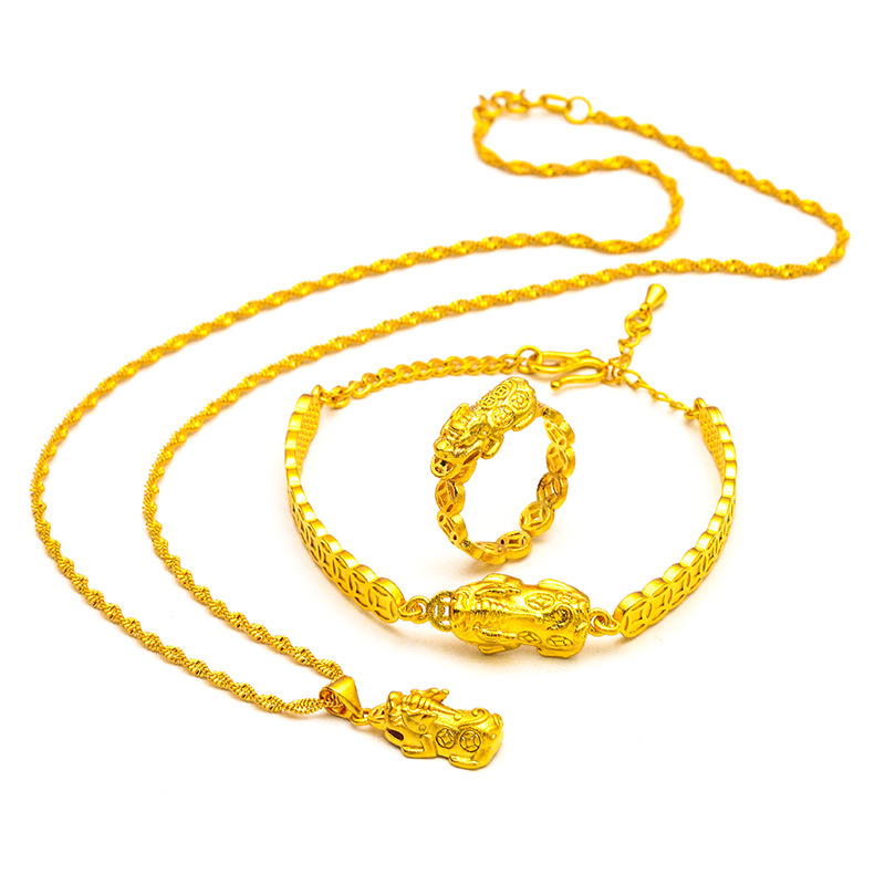 Gioielli unisex Moda oro moda braccialetto anello collana vestito_voghion.com